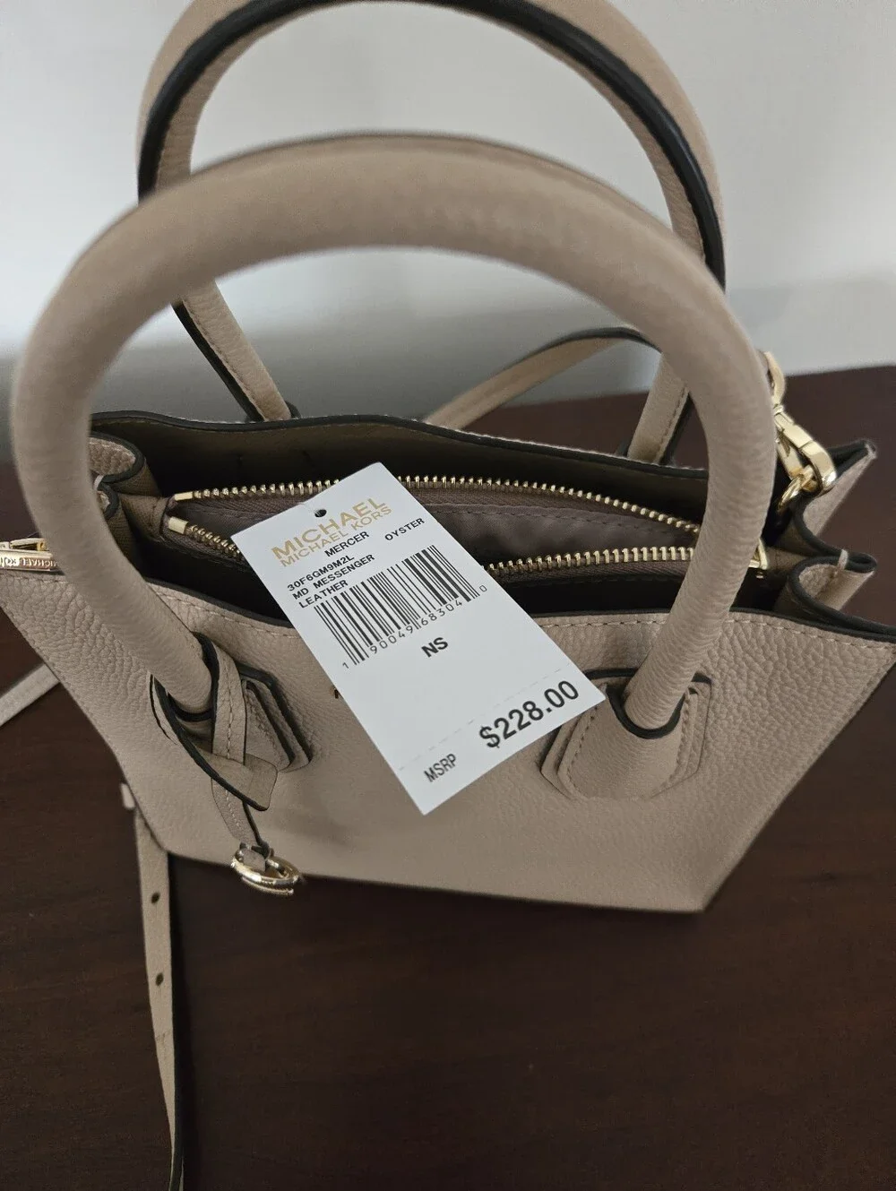 Michael Kors Blush Leather Satchel with Gold Hardware
